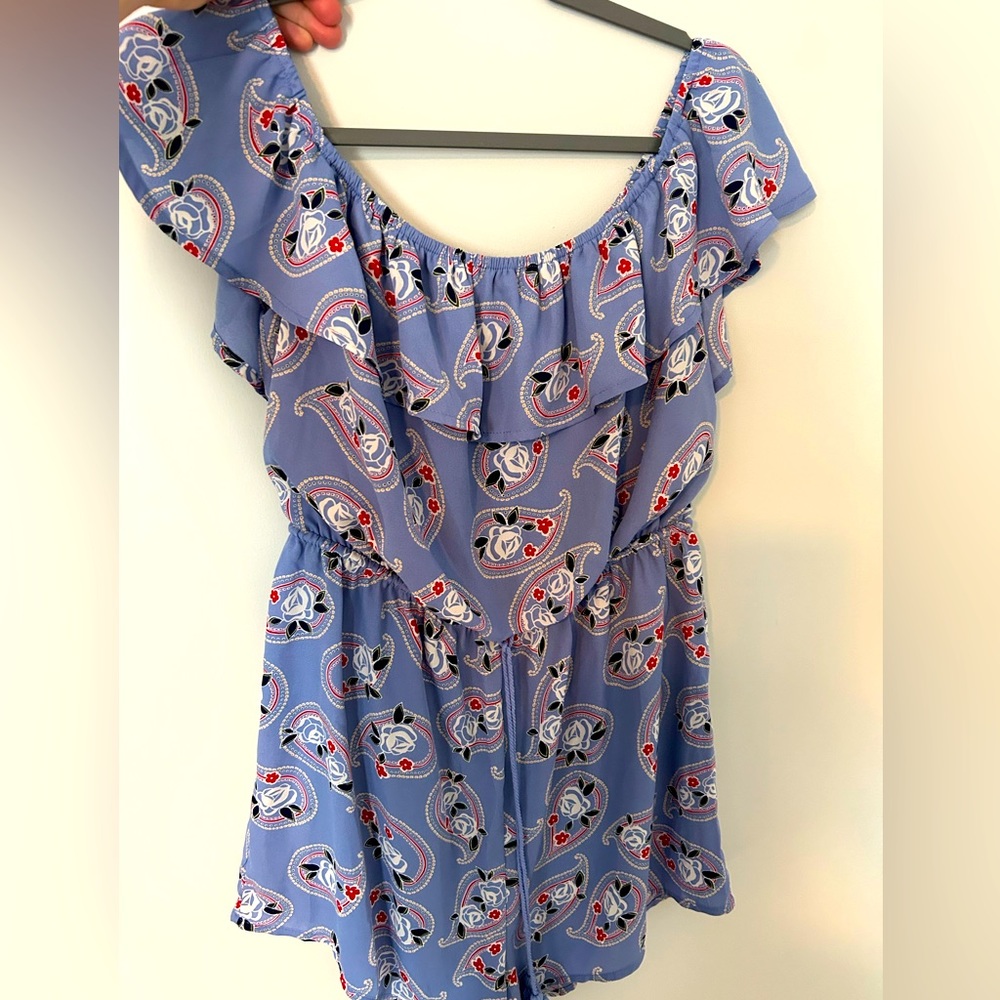 Blue rain women’s romper size Large